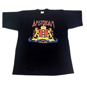Amsterdam Holland T-Shirt Coat of Arms T-Shirt Black XLarge